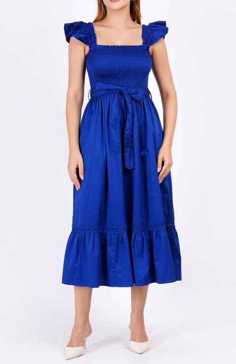 Ivanna A-Line Smocked Midi Dress