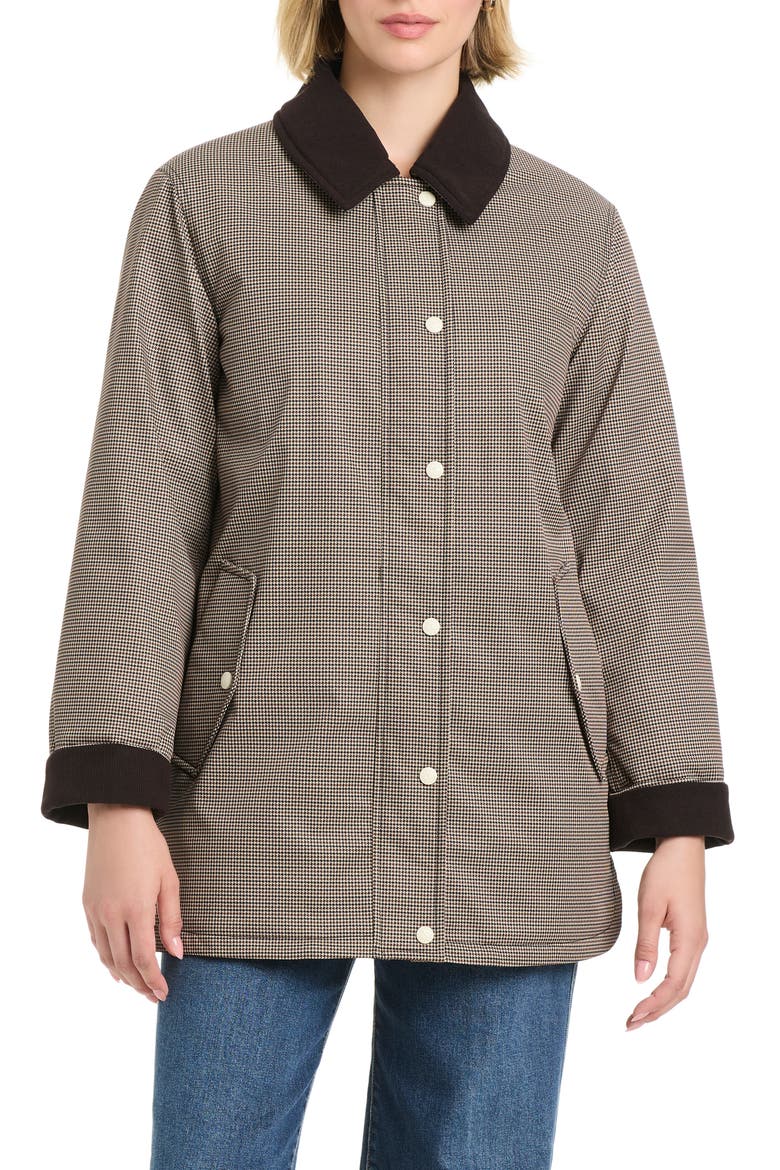 Water Resistant Barn Jacket, Alternate, color, BROWN MINI HOUNDSTOOTH