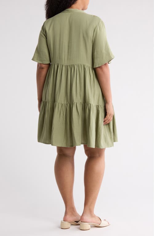 Caslon ® Short Sleeve Tiered Babydoll Dress