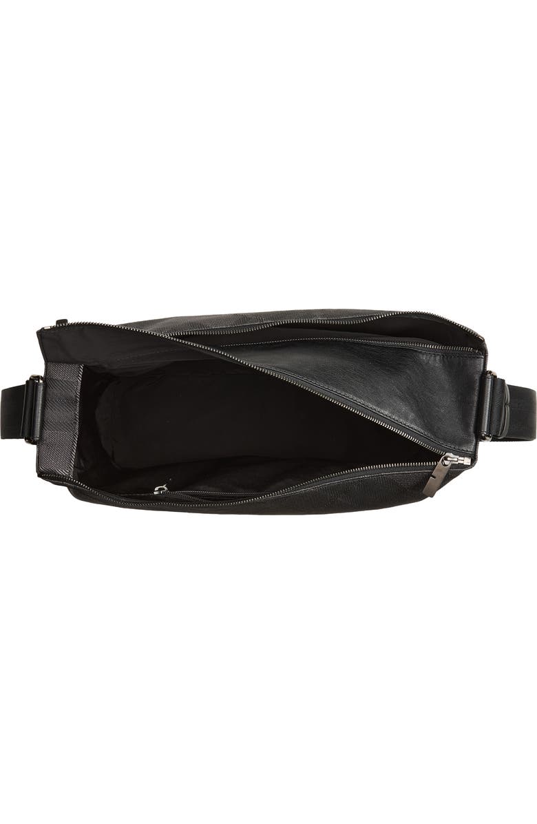 Burberry Chester Check Jacquard Messenger Bag, Alternate, color, Black