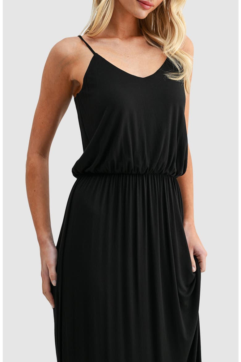 Knit Maxi Dress, Alternate, color, BLACK