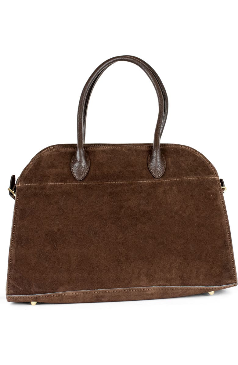Persaman New York Valeria Suede Bowling Bag, Main, color, Brown