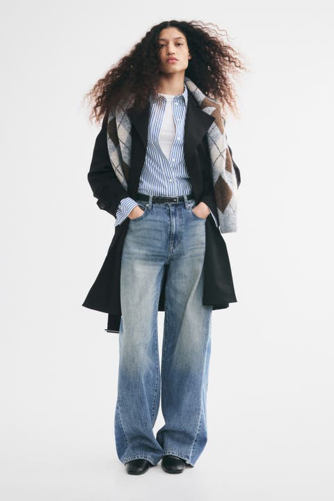 Knee-Length Twill Trench Coat