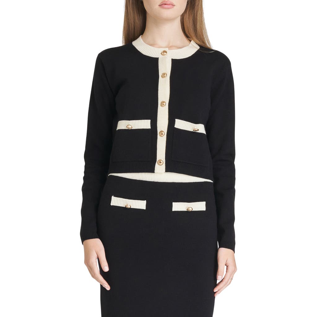 WAYF WAYF CATHERINE CONTRAST TRIM CARDIGAN