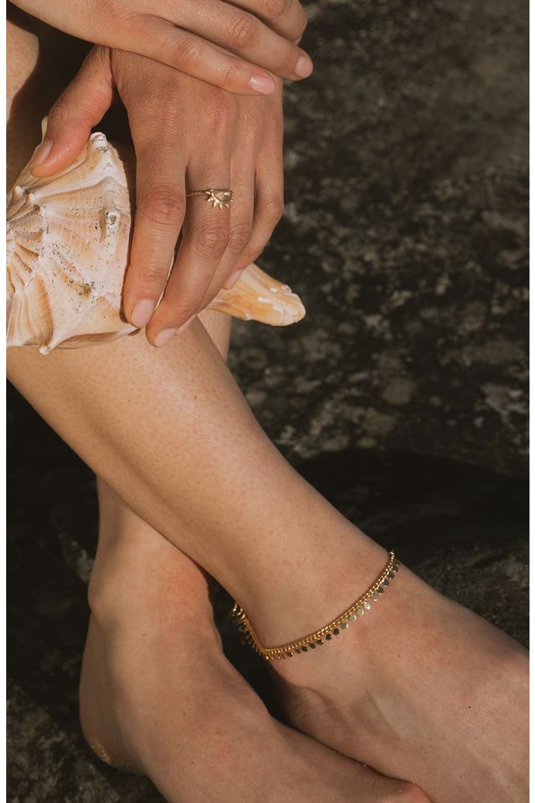 Shine a Light Gold Coin Chain Anklet, Alternate, color, Gold