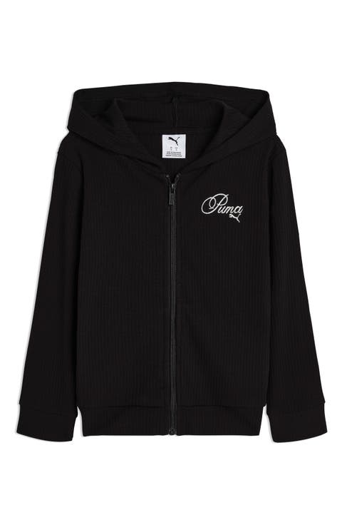 Kids' Bow Society Ribbed Stretch Cotton Hoodie (Big Kid)