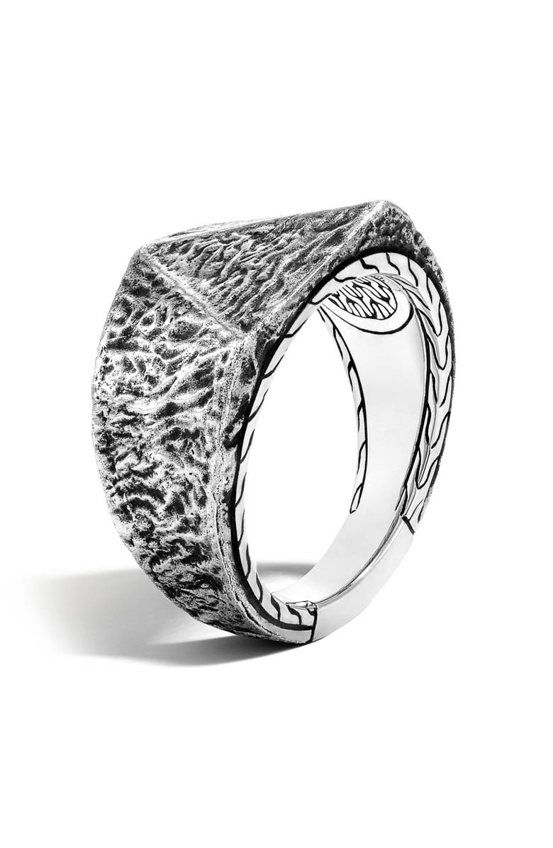 John Hardy Men's Tiga Sterling Silver Signet Ring, Alternate, color, Silver