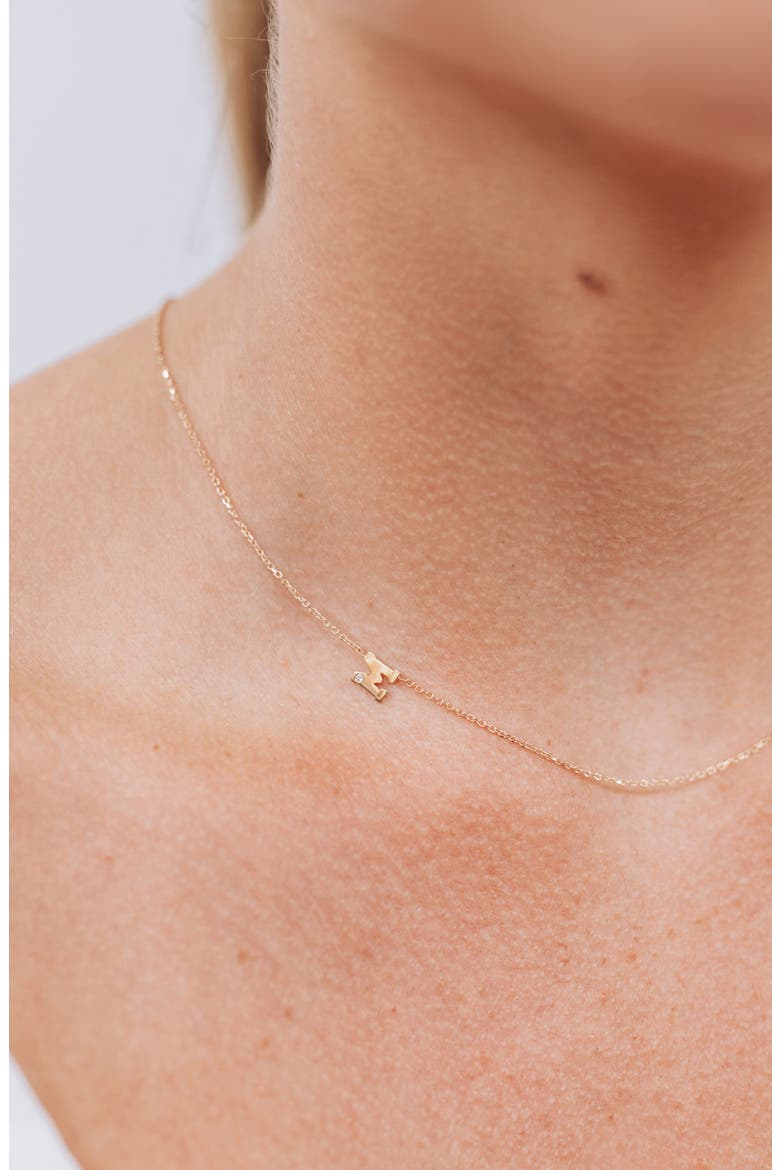 Diamond Initial Necklace, Alternate, color, M