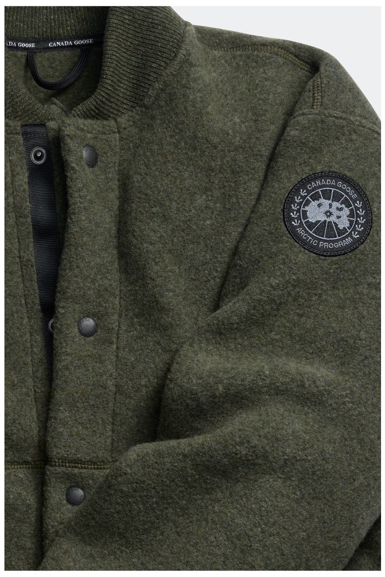 Hudson Black Label Fleece Bomber Jacket, Alternate, color, DARK SAGE
