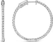 Haus of Brilliance 14K White Gold 1 1/2 Cttw Lab Grown Diamond Inside Out Hoop Earrings