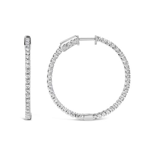 Haus Of Brilliance 14k White Gold 1 1/2 Cttw Lab Grown Diamond Inside Out Hoop Earrings