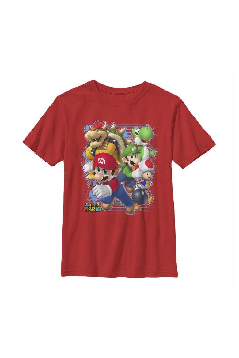 Boy's Nintendo Mario Tough Guys Graphic Tee, Main, color, Red