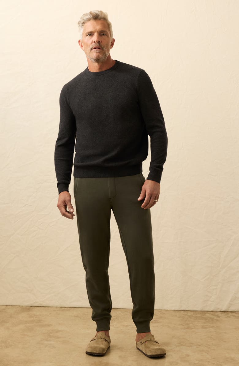 Faherty Jackson Organic Cotton Blend Sweater, Alternate, color, Wolf Black Heather