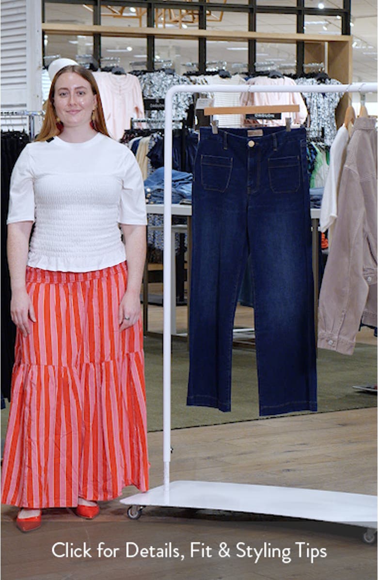 Meg High Rise Patch Pocket Wide Leg Jeans, sales video thumbnail