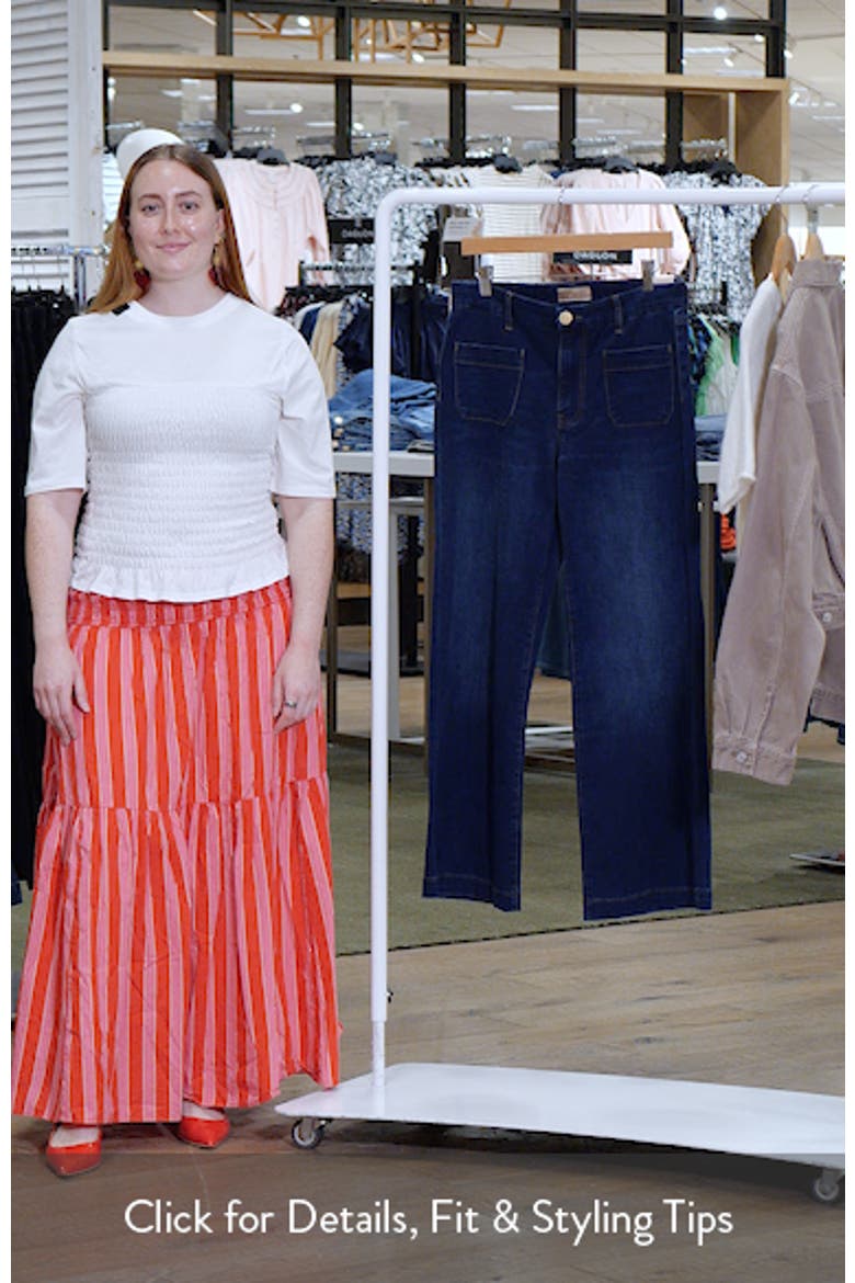 Meg High Rise Patch Pocket Wide Leg Jeans video