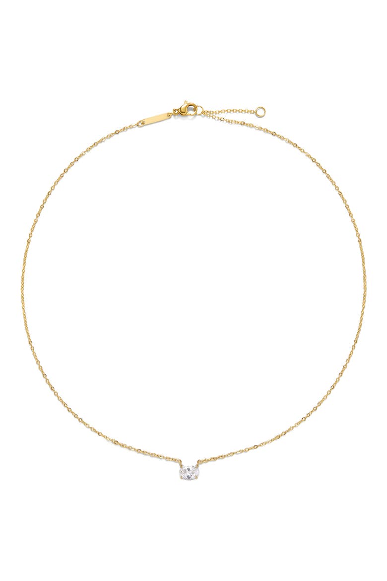 Oval Solitaire Necklace, Main, color, GOLD