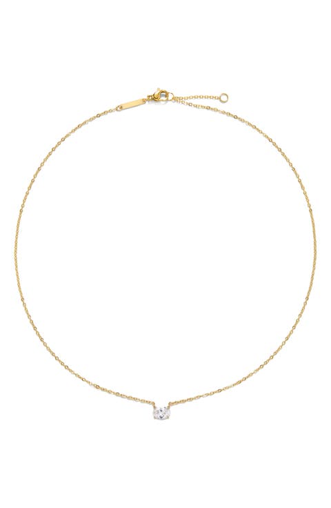 Oval Solitaire Necklace