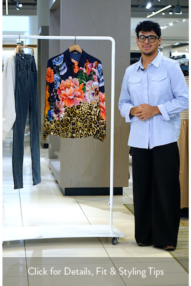 The Madeline Sahara Desert Print Silk Blend Satin Button-Up Shirt video