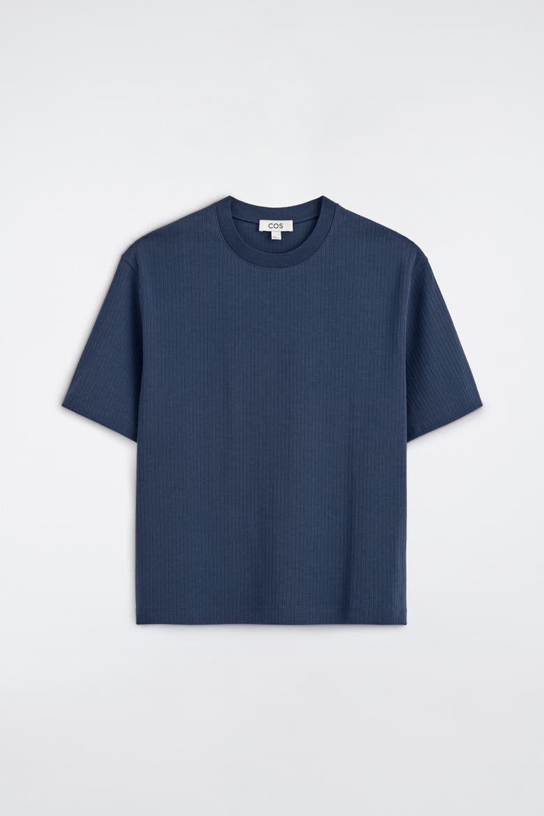 Ribbed Jersey T-Shirt, Alternate, color, NAVY