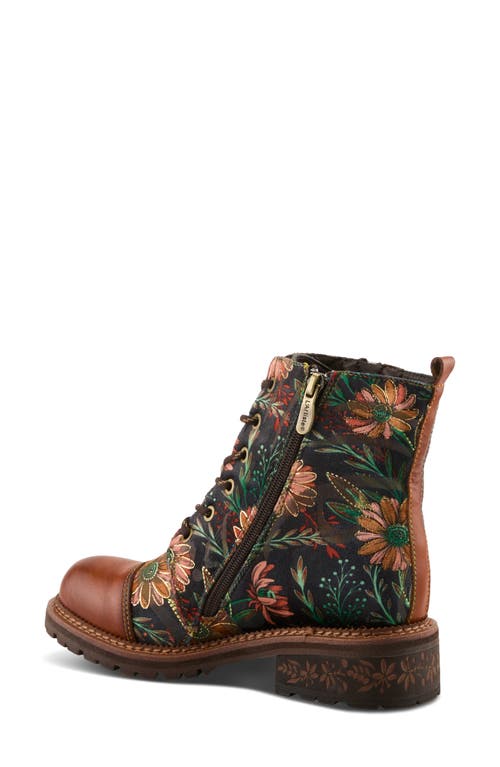 L'artiste By Spring Step Cordea Floral Lace-up Boot In Multi
