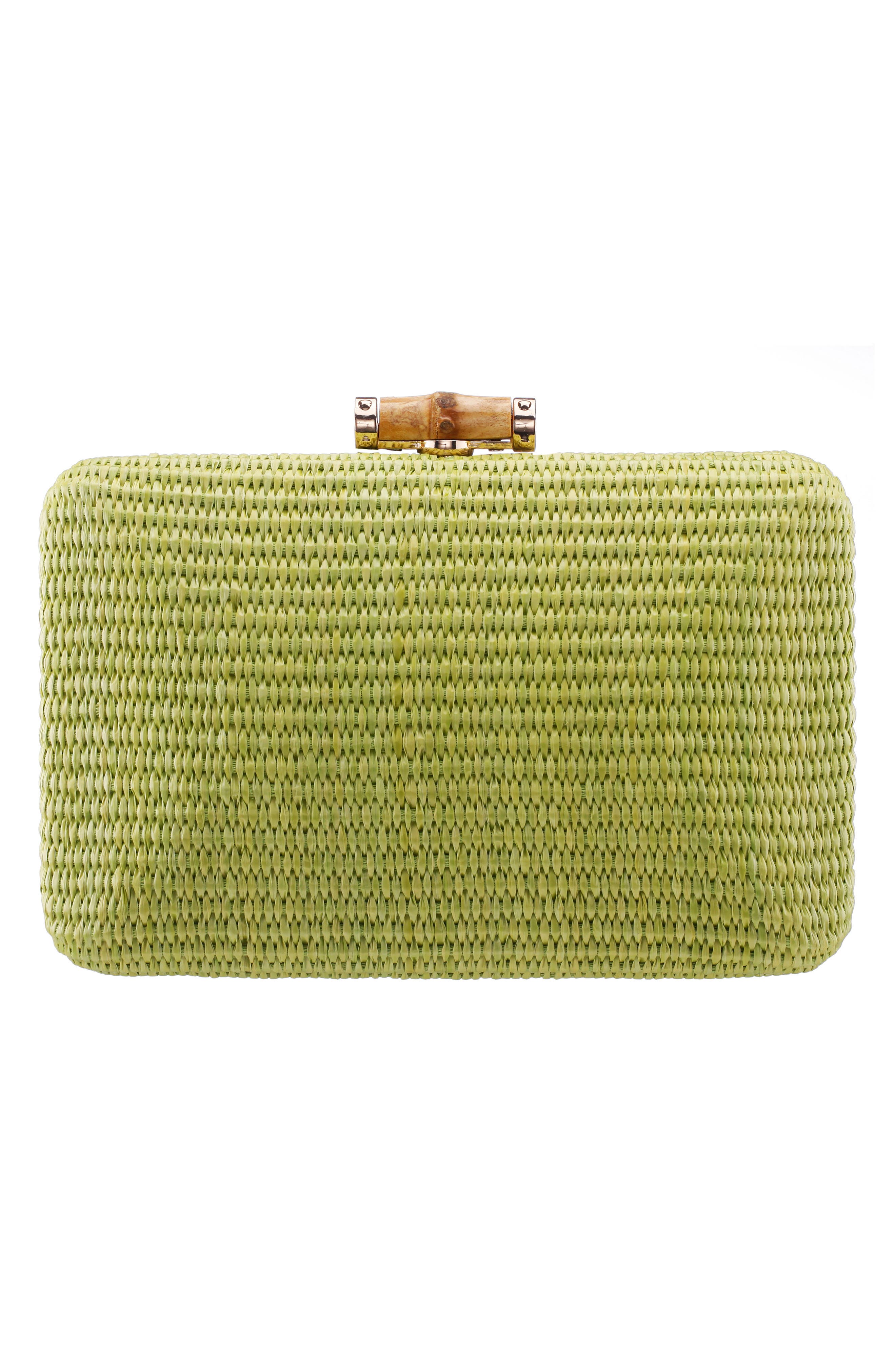 Nina Malia Frame Clutch, Alternate, color, Lime