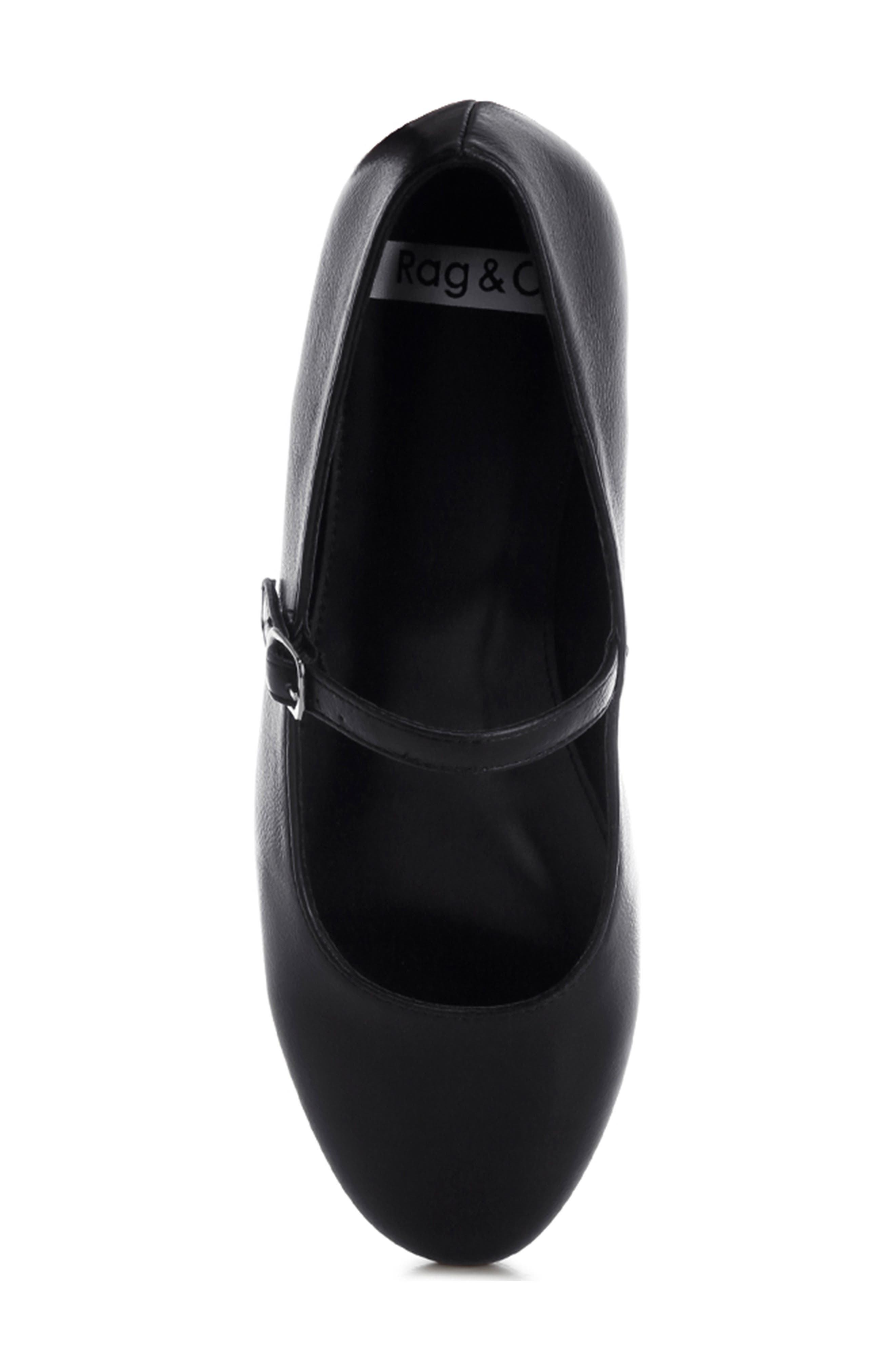 Humbal Mary Jane Flat, Alternate, color, BLACK