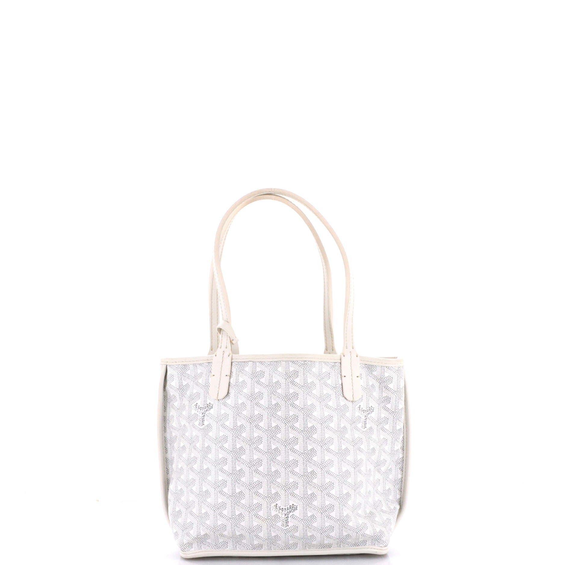 Anjou Reversible Tote Coated Canvas Mini, Alternate, color, White