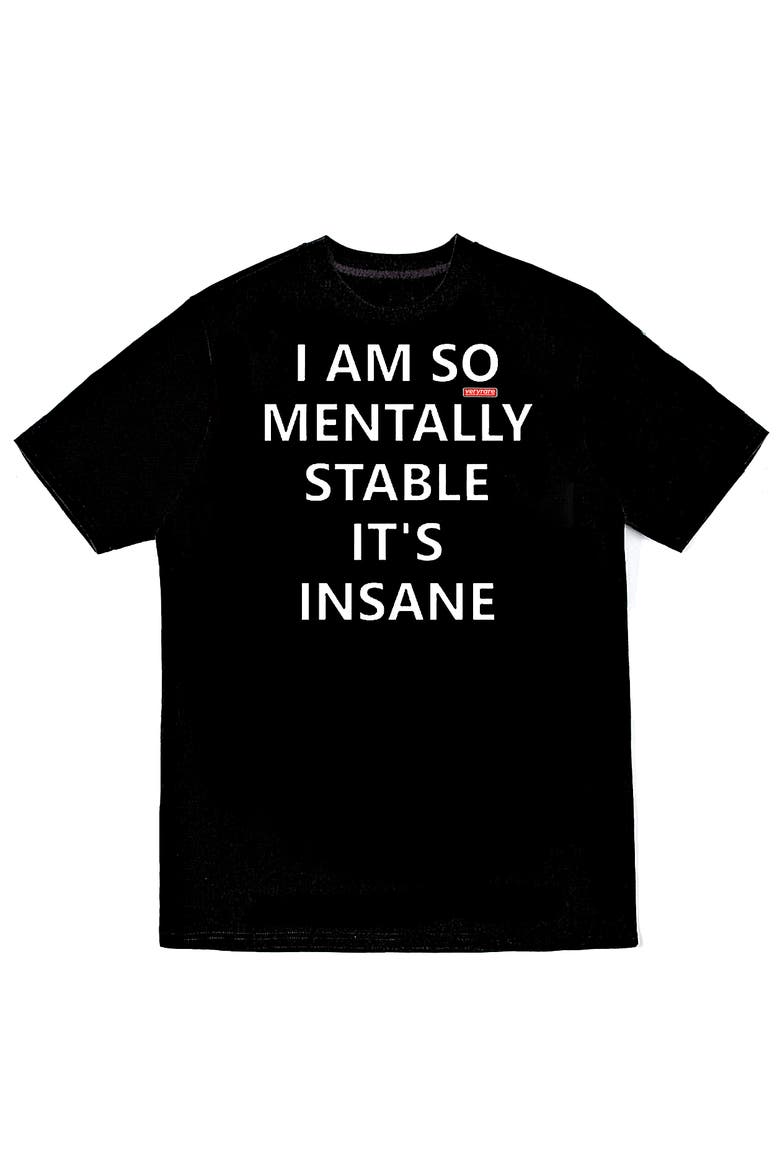So Mentally Stable Tee, Main, color, Black