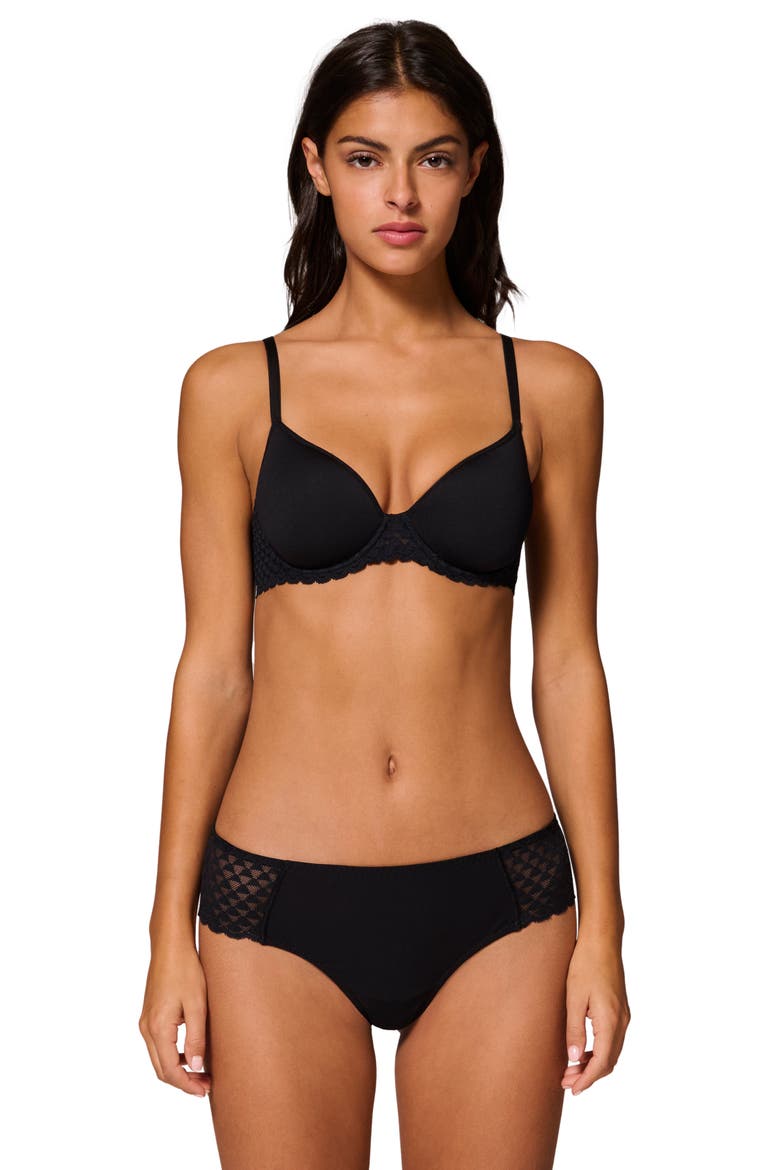 Subtile Lace Trim Boyshorts, Alternate, color, BLACK