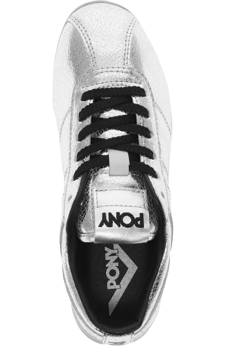 PONY KO-Low Vintage Metallic Sneakers, Alternate, color, Silver