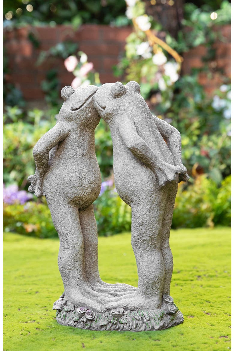 15.25"H Resin Kissing Frogs Statue, Alternate, color, Grey