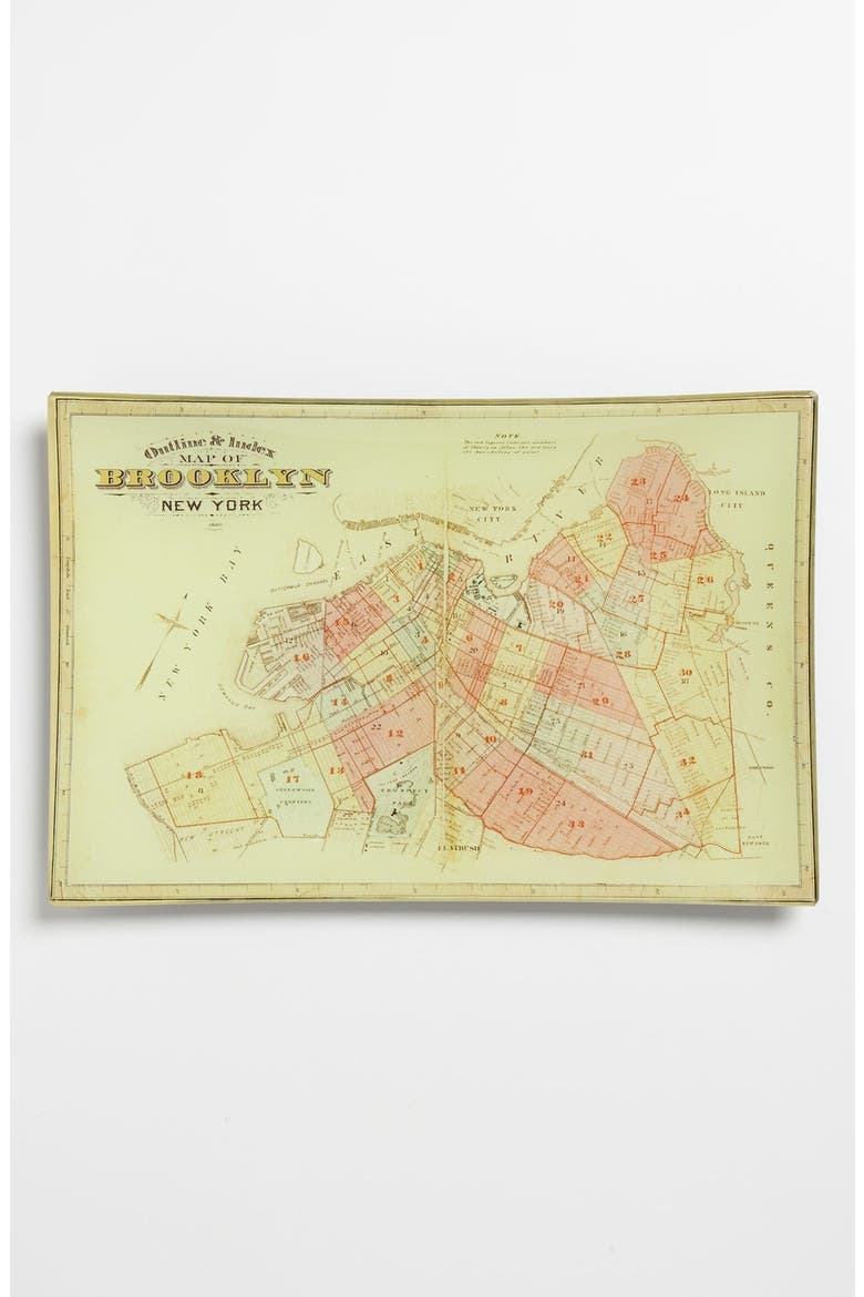 'Vintage Brooklyn Map' Trinket Tray, Main, color, NO COLOR