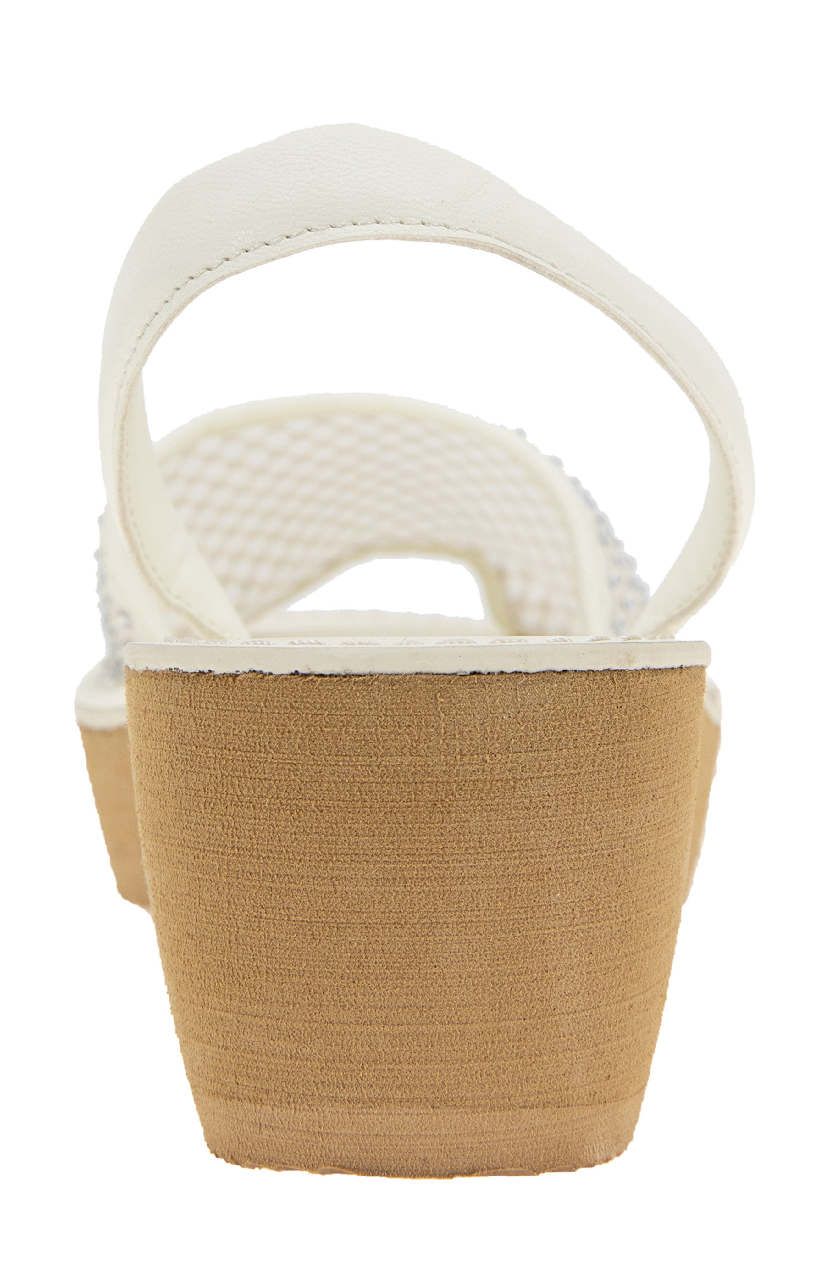 Slingback Sandal, Alternate, color, CREAM CRYSTAL MESH
