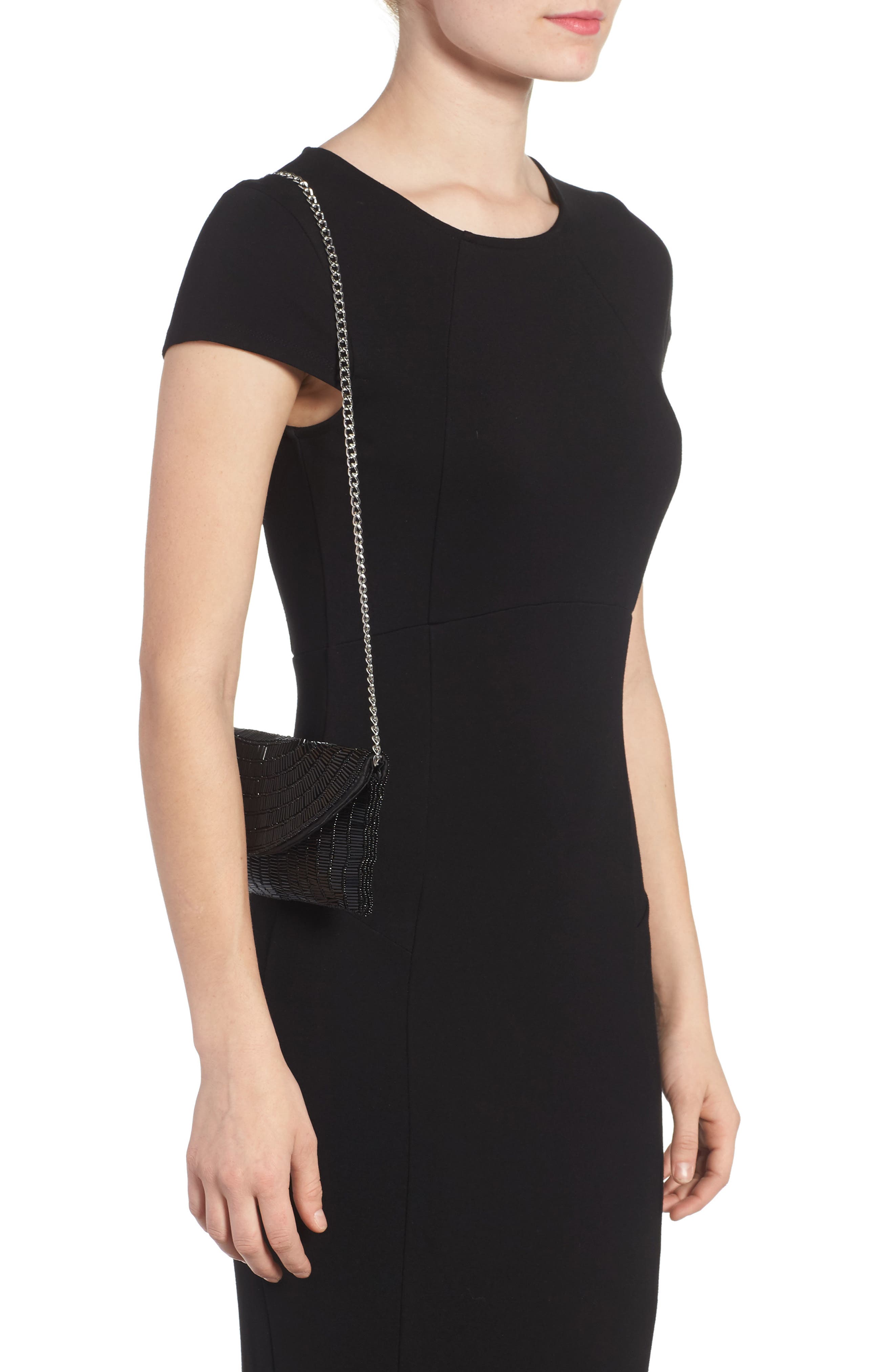 Nina Denelle Beaded Clutch, Alternate, color, 