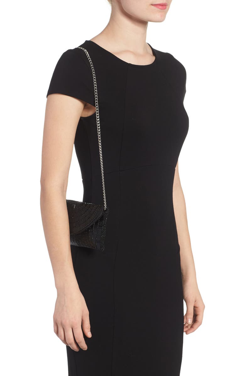 Nina Denelle Beaded Clutch, Alternate, color,