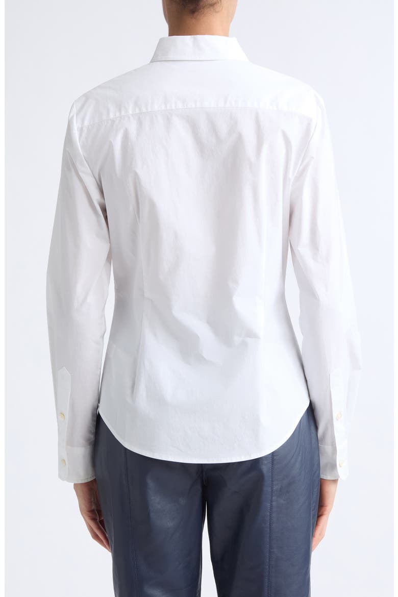 Cotton Stretch Poplin Button-Up Shirt, Alternate, color, CLASSIC WHITE
