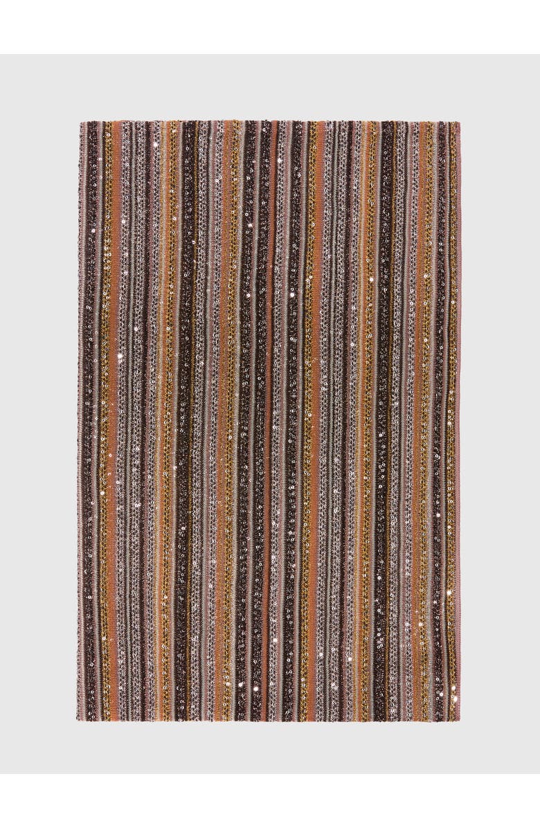 Missoni Ribbed Lamé Viscose Stole With Sequins, Main, color, Gold& Beige