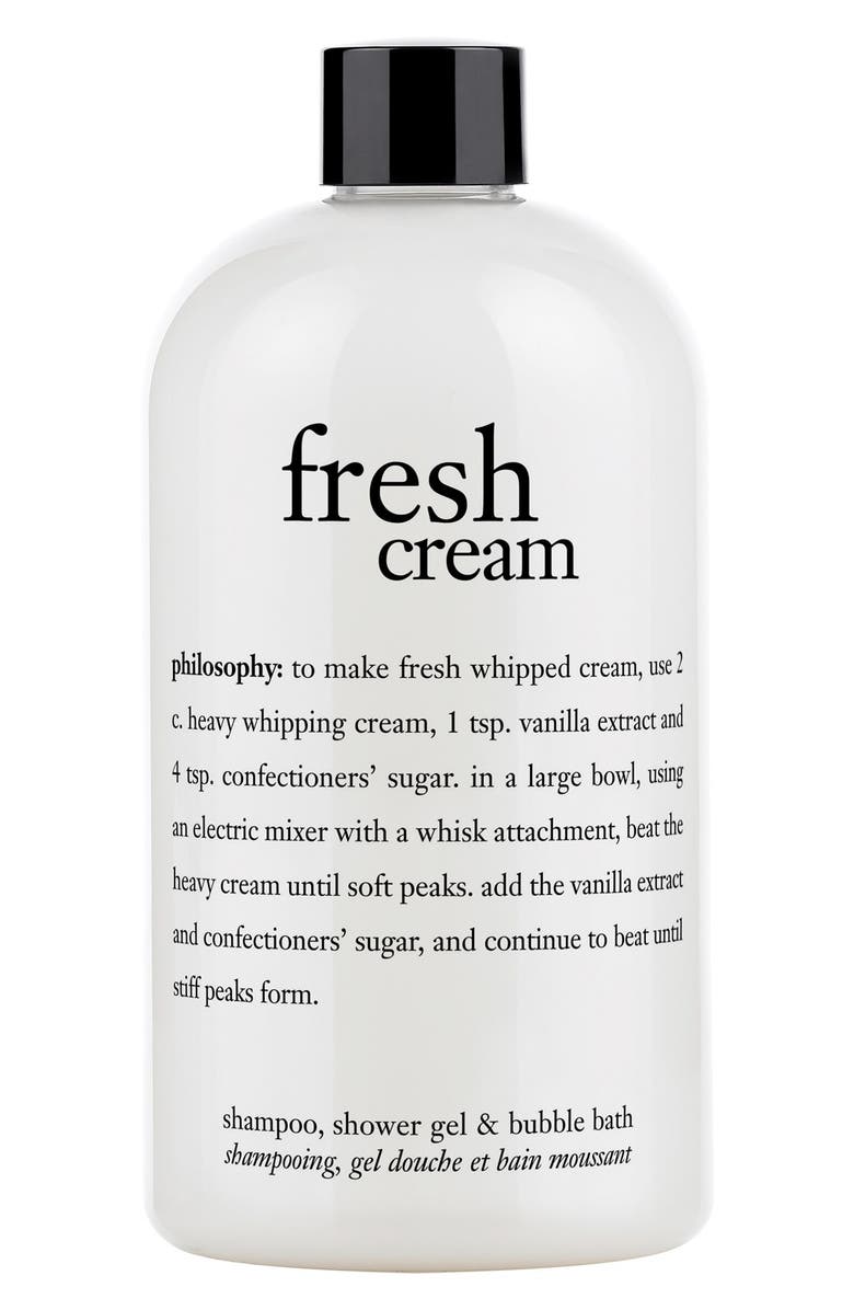 philosophy fresh cream shampoo, shower gel & bubble bath, Main, color, 