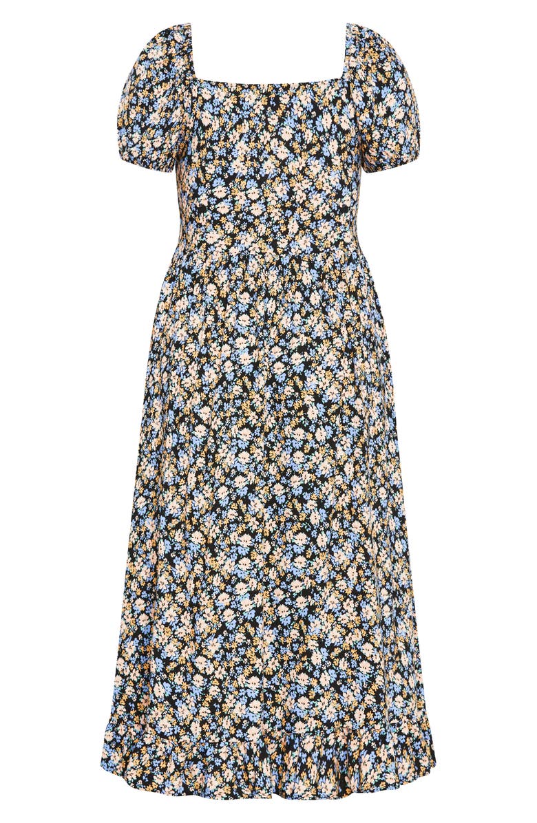 City Chic Emilee Floral Smocked Maxi Dress, Alternate, color, 