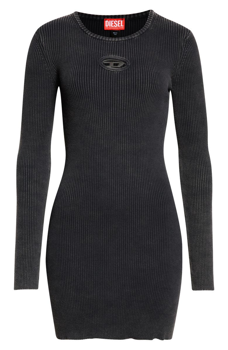 DIESEL<sup>®</sup> M-Anchorage Long Sleeve Body-Con Minidress, Main, color, Black