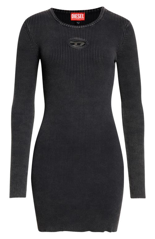 Diesel ® M-anchorage Long Sleeve Body-con Minidress In Black