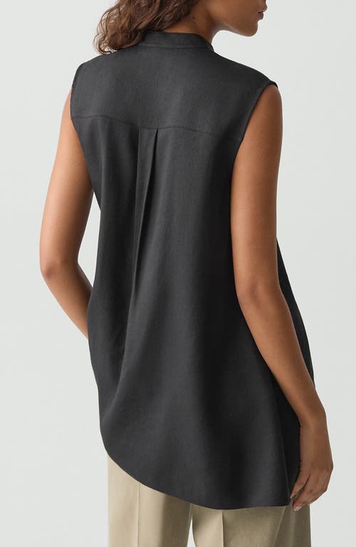 Theory Sleeveless Asymmetric Draped Tunic In Black