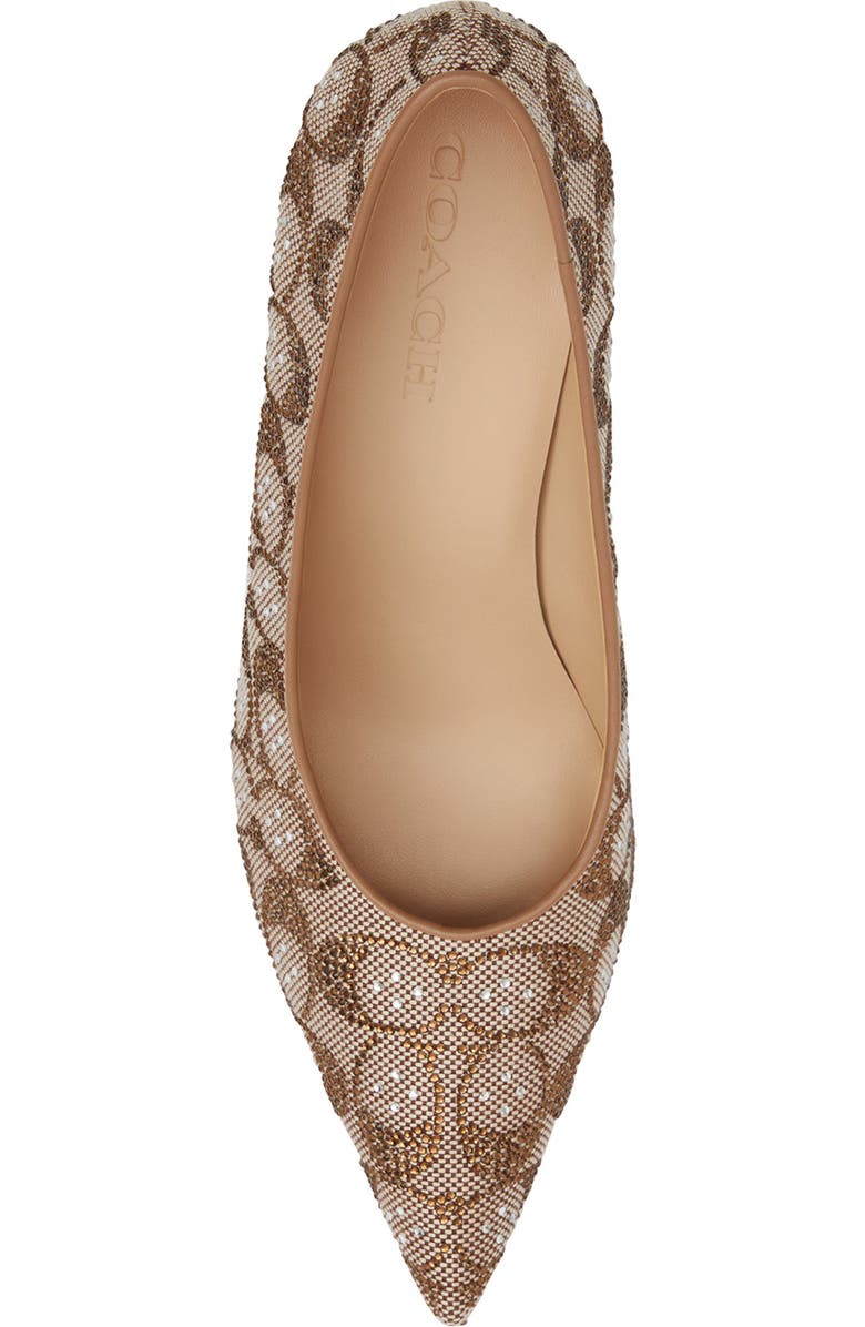 COACH Daisy Signature Crystal Jacquard Pointed Toe Pump, Alternate, color, Tan