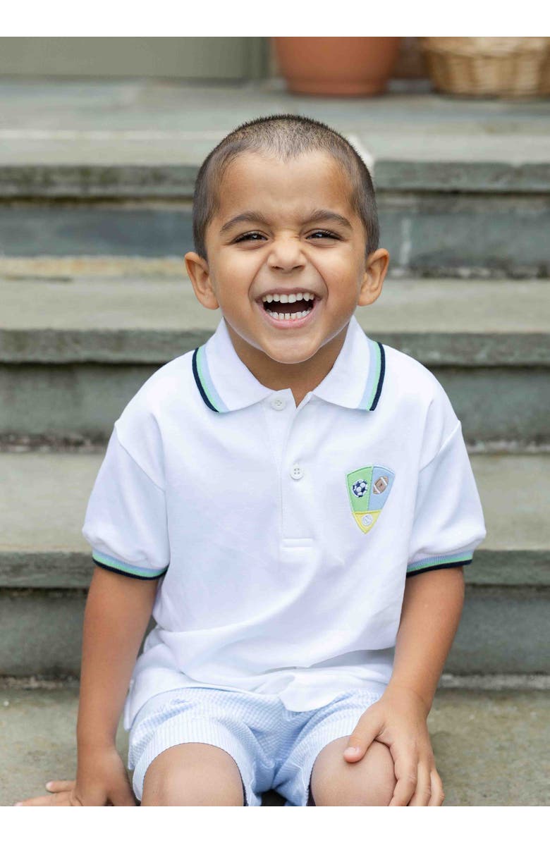 Florence Eiseman Knit Polo With Sport Balls, Alternate, color, White