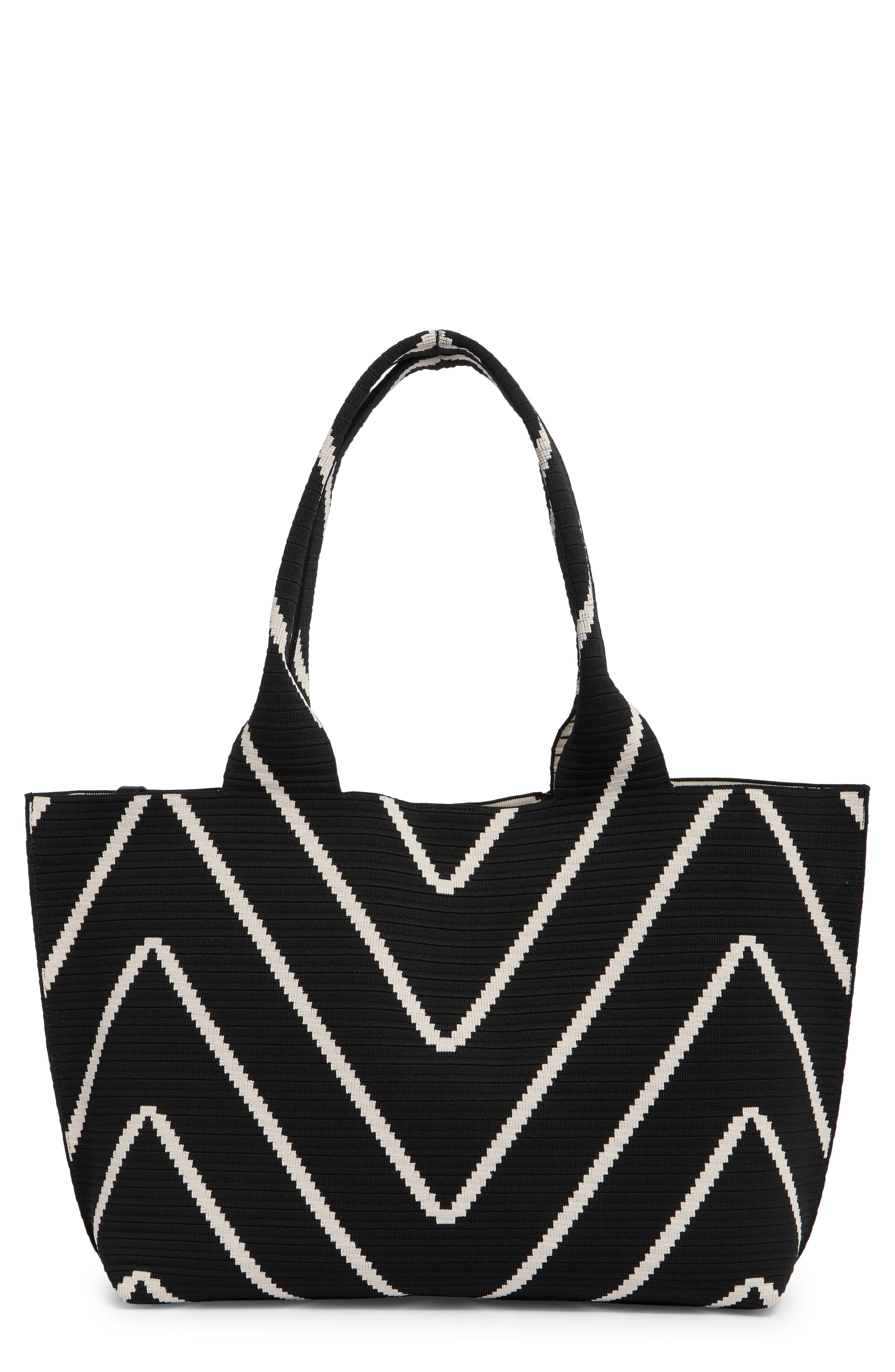 BCBG Chevron Stripe Woven Tote Bag, Main, color, 