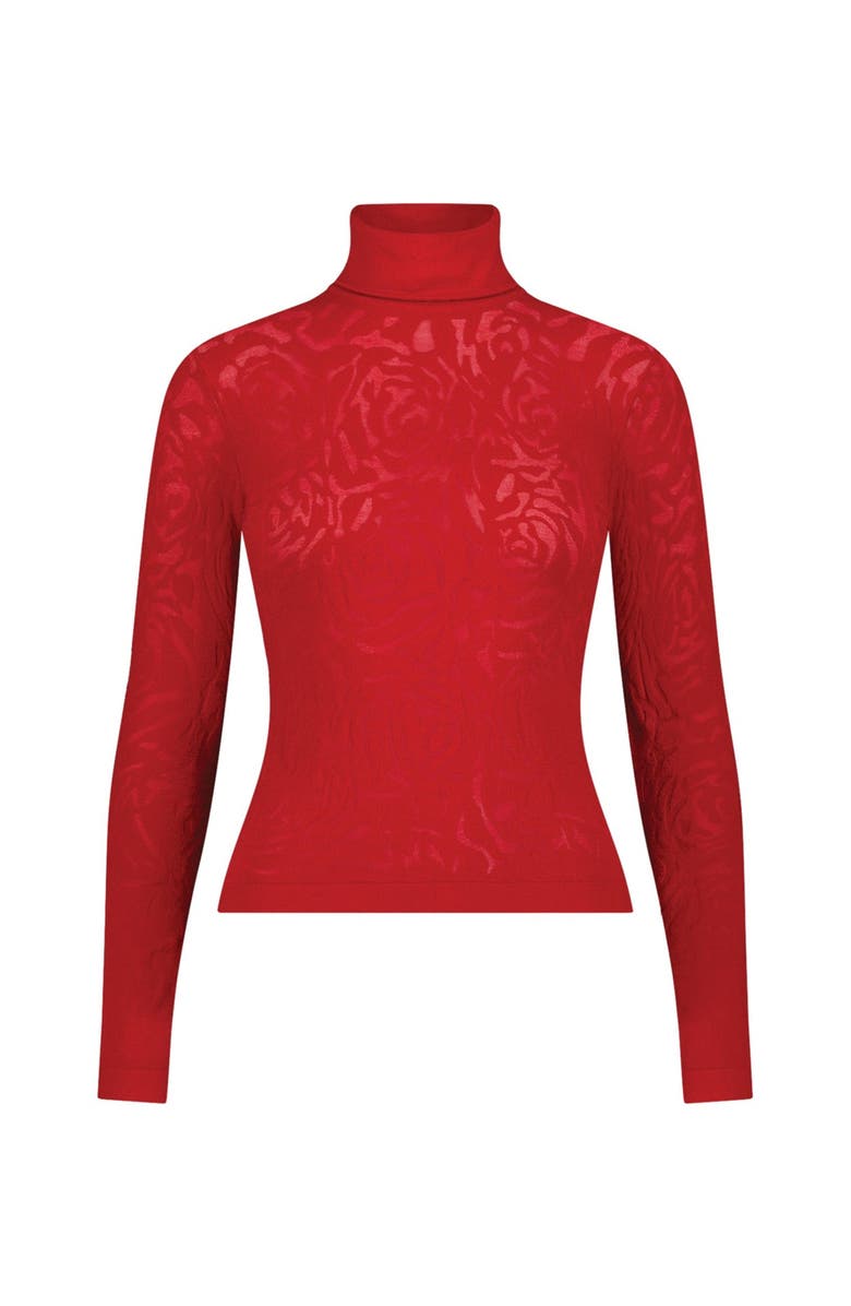 The Noli Shop Alina Rose Turtleneck Top, Alternate, color, Red
