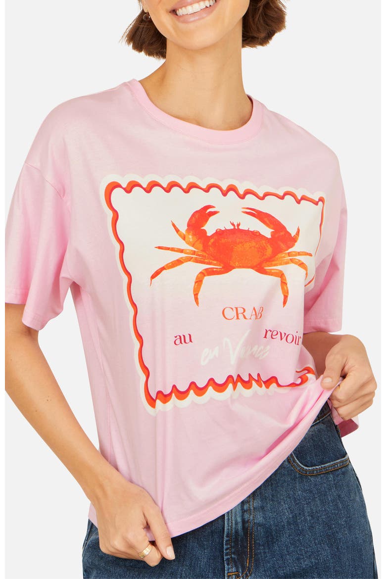 Crab Vacation Print T-Shirt, Alternate, color, Pink