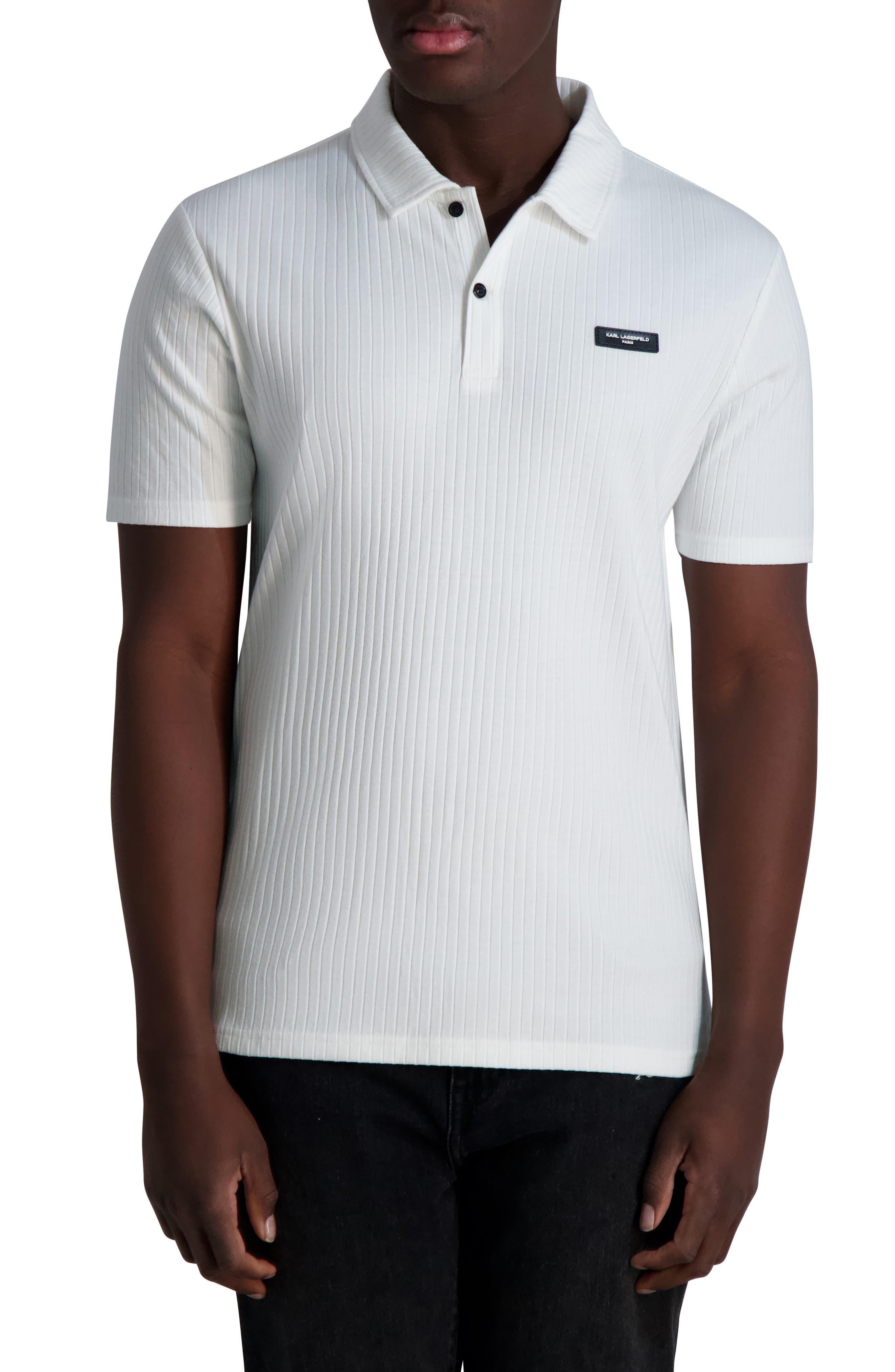 KARL LAGERFELD PARIS Rib Knit Polo