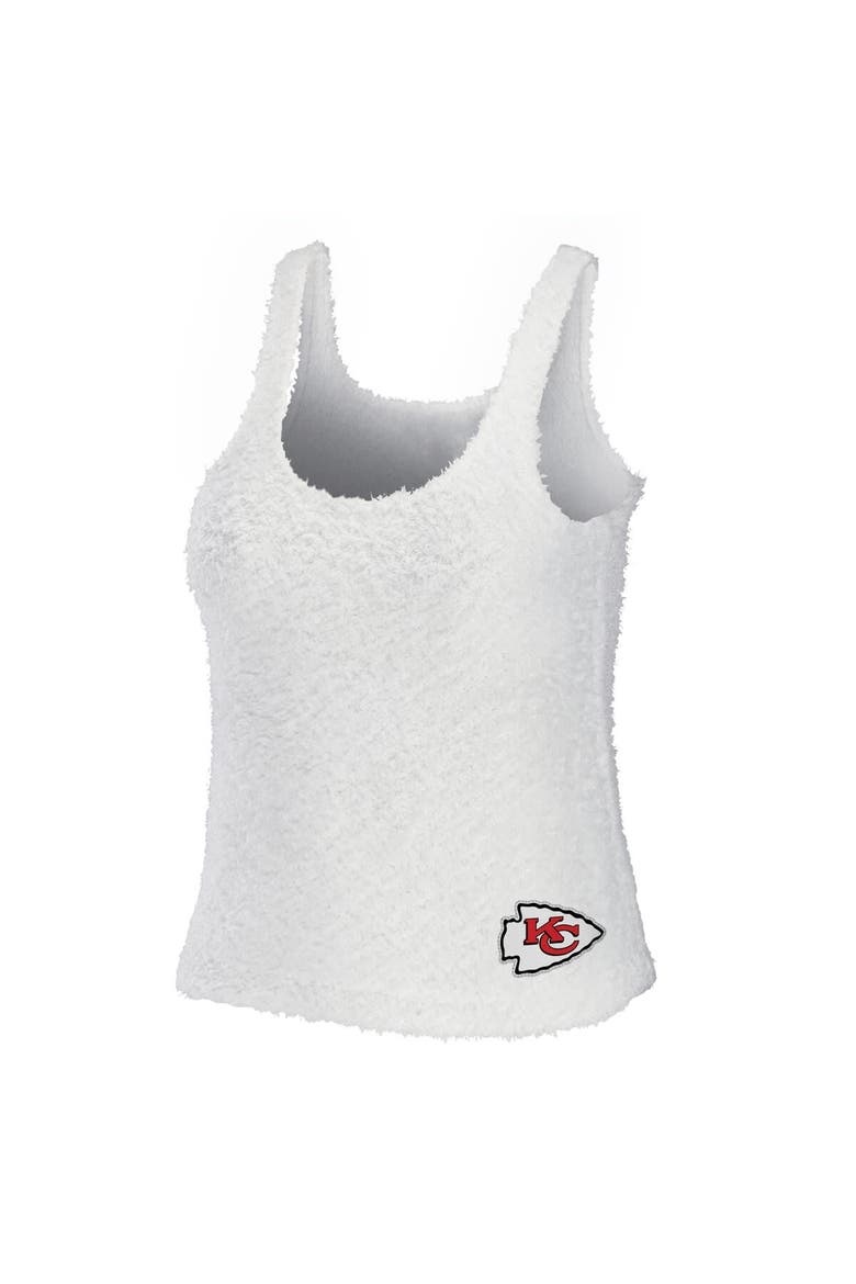 Women's WEAR by Erin Andrews Cream Kansas City Chiefs Cozy Scoop Neck Tank Top & Pants Sleep Set, Alternate, color, Cream