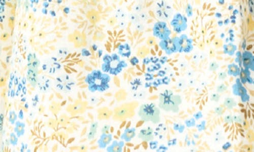 Gibsonlook Floral Belted Cotton Blend Dress In Multi